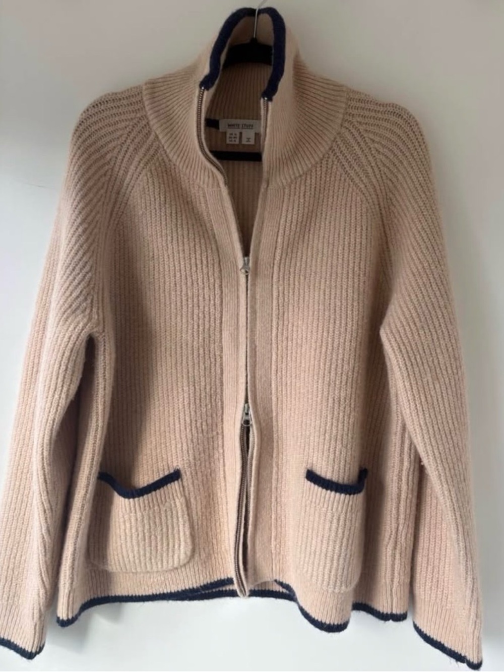 Beige Ribbed Wool-Blend Sweater - Picture 2 of 4